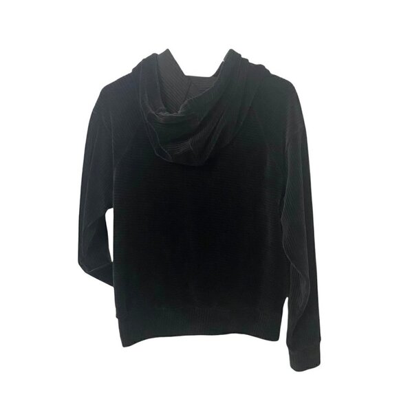 Zella Women's Black Ribbed Oversized Cowl Neck Hooded Pullover , Size XS - Picture 4 of 6